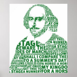 Poster Design de texto verde Shakespeare