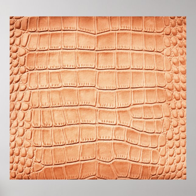 Poster Design de Textura de couro de réptil laranja (Frente)