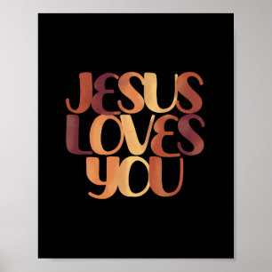 Poster Design de Tipografia Cristã Jesus Ama 