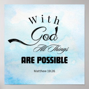 Poster Design de Tipografia Mateus 19:26