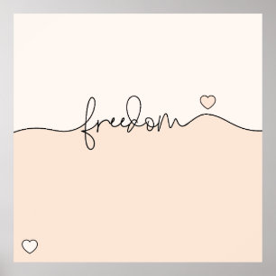 Poster Design de Tipografia Minimalista da Liberdade