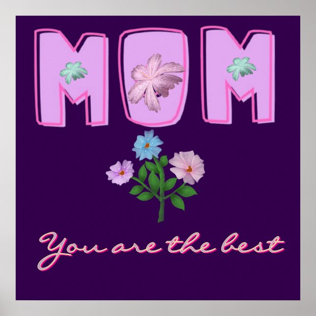 Poster Design de tipografia personalizada para mães,  (Frente)