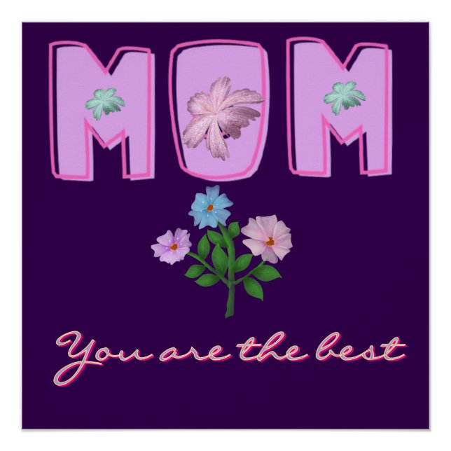 Pôster Design de tipografia personalizada para mães,  (Frente)