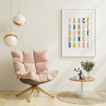 Poster Design de Tipografia Simples Colorida Dançer<br><div class="desc">Celebre o seu amor pela dança com esta design de tipografia divertida da palavra DANCE em letras coloridas.</div>