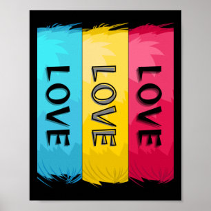 Poster Design de três vezes com amor
