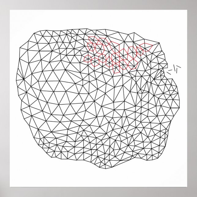 Pôster Design de triangulação geométrica (Frente)