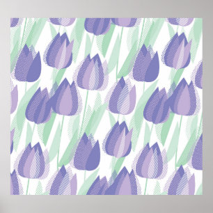 Poster Design de Tulipas: floral violeta pálido.