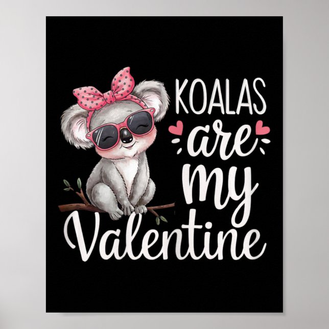 Poster Design de urso de coala fofo de São Valentão Coala (Frente)