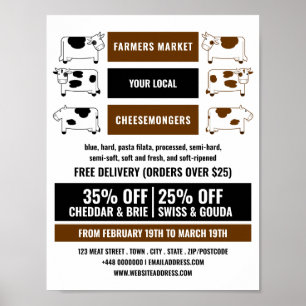 Poster Design de Vaca Leiteira, Publicidade Cheesemonger