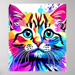 Poster Design de Vibes do Gatinho vívido