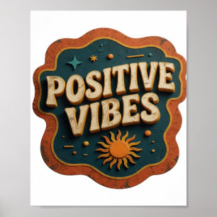 Poster Design de Vibrações Positivas Laranja na Moda