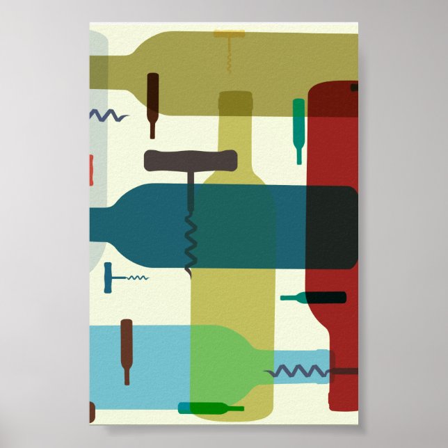 Pôster Design de vinho com estilo retrô (Frente)