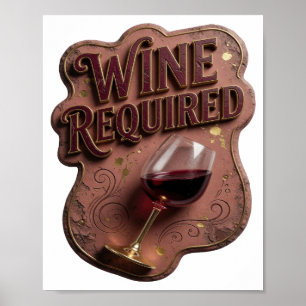 Poster Design de VINO OBRIGATÓRIO em Ouro Icônico