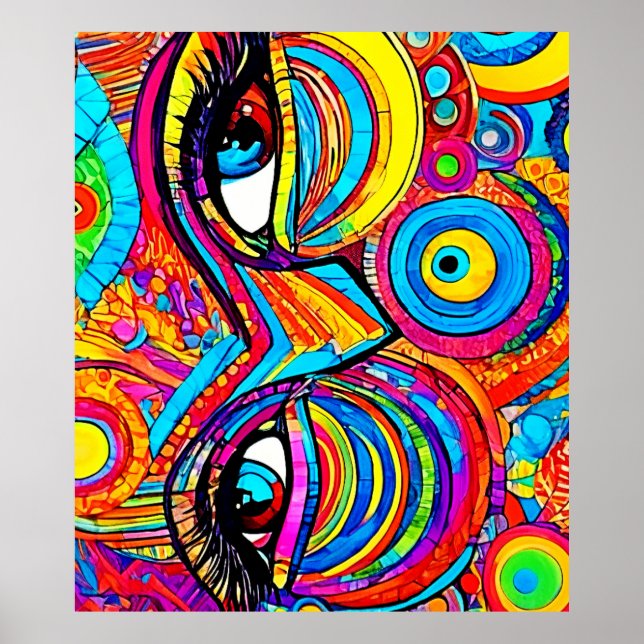 Poster Design de visualização de olhos psicodélicos (Frente)