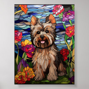 Poster Design de Vitral de Yorkshire Terrier