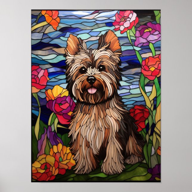 Poster Design de Vitral de Yorkshire Terrier (Frente)