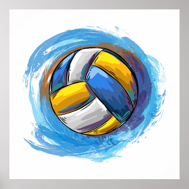 Poster Design de Voleibol pintado Digitalmente (Frente)