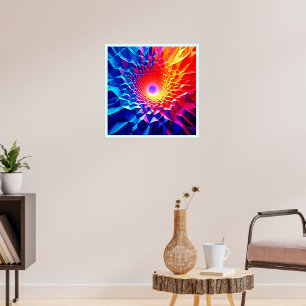 Poster Design de Vórtice de Cor Geométrica Prismática