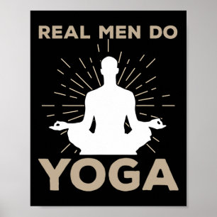 Poster Design de Yoga Divertido para Homens Posição de Yo