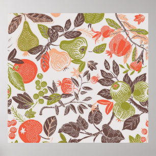Poster Design decorativa de fruta de outono.
