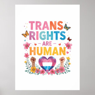 Poster Design Direitos Trans São Direitos Humanos LGBTQ