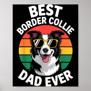 Poster Design Divertido de Border Collie para Homens Pai