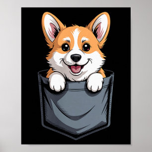 Poster Design Divertido de Corgi para Homens e Mulheres A