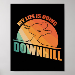 Poster Design Divertido de Esqui para Homens e Mulheres E