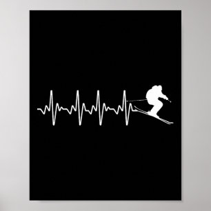 Poster Design Divertido de Esqui para Homens Mulheres Cri