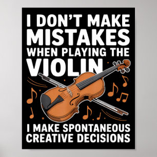 Poster Design Divertido de Violino para Homens Mulheres O