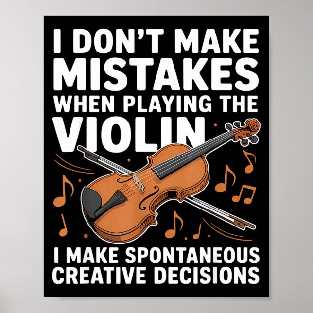 Poster Design Divertido de Violino para Homens Mulheres O (Frente)