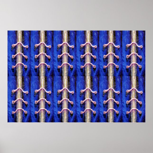 Pôster Design do abstrato azul mínimo industrial (Frente)