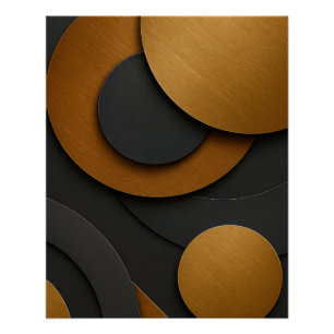 Pôster Design do abstrato geométrico e preto de luxo e Do