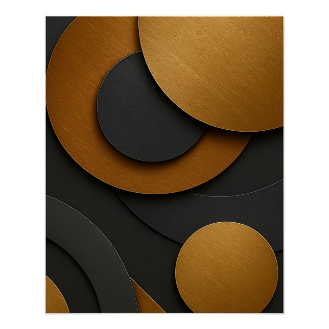 Pôster Design do abstrato geométrico e preto de luxo e Do (Frente)