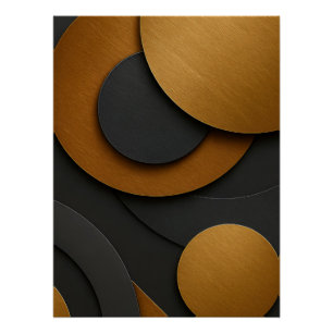 Pôster Design do abstrato geométrico e preto de luxo e Do