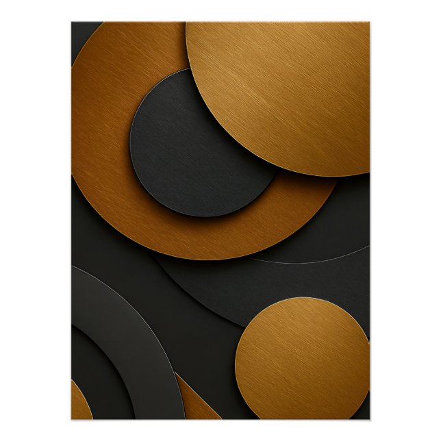 Pôster Design do abstrato geométrico e preto de luxo e Do (Frente)