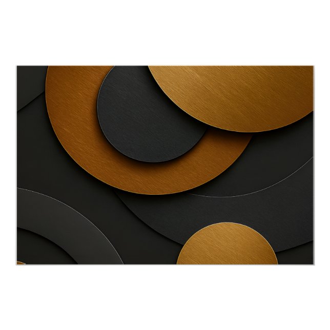 Pôster Design do abstrato geométrico e preto de luxo e Do (Frente)