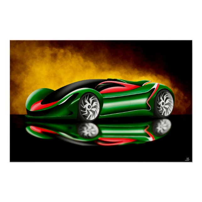 Pôster Design do conceito de hipercarro (Frente)