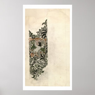 Pôster Design do "de bloco de madeira inacabado pássaro 