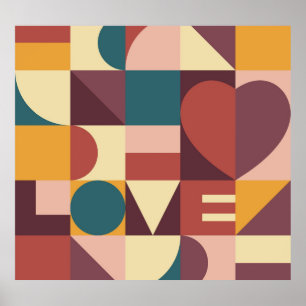 Poster design do dia de os namorados, fundo abstrato.