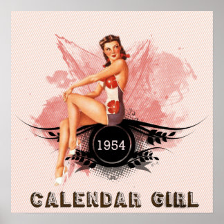 Poster Design do Estilo de Vintagem Pin-up Rapariga do Ca