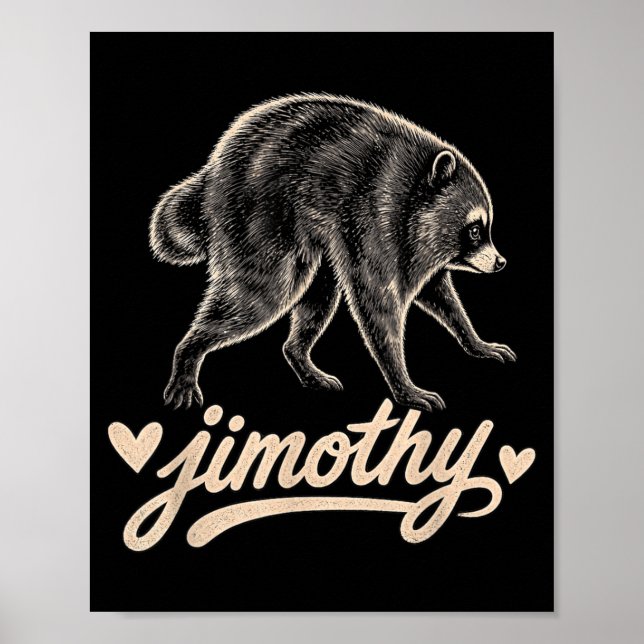 Poster Design do Guaxinim Jimothy Meme (Frente)
