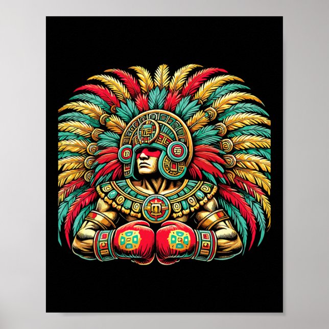 Poster Design do Guerreiro Aztec - Boxing mexicano (Frente)