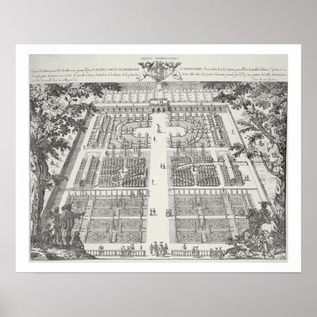 Pôster Design do Jardim de Wilton, c.1645 (Frente)