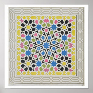 Poster Design do mosaico do Alhambra, 'do Arabian