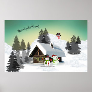 Pôster Design do Natal do inverno