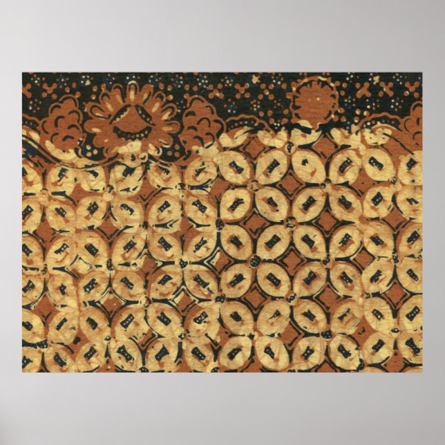 Poster Design do padrão de arte do café Bean Batik (Frente)