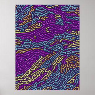 Poster Design do padrão retrorreflector de Neon psicodéli