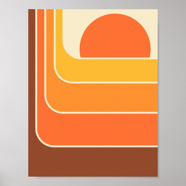 Poster Design do Sol Geométrico Retro (Frente)