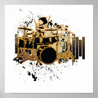 Poster design do tambor de ressonância